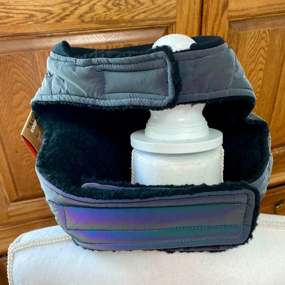 Arcadia Trail Ultra Reflective Sherpa Dog Jacket Coat Gray Black Medium NWT